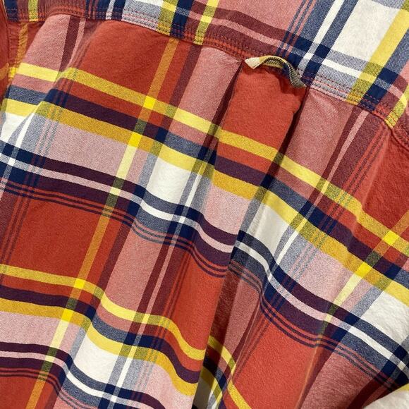 The North Face Men's Flannel Checks Orange Blue Plaid Casual Long Sleeve XL - Picture 4 of 7